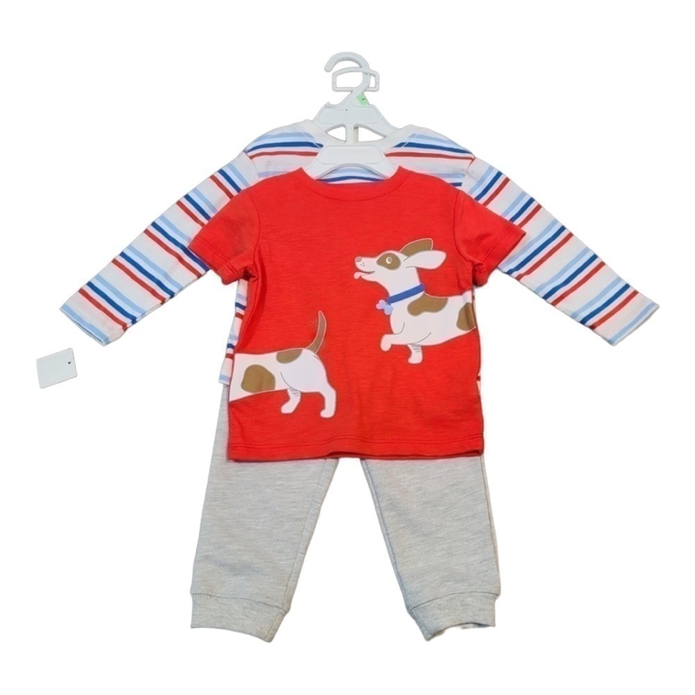 LITTLE Me 3 Piece Set Joggers, T-Shirt, Long Sleeve Shirt Size 12 months